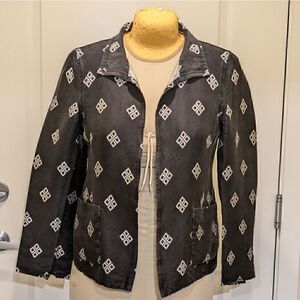 Stunning Nina McLemore Size 12 100% Silk Open Front Reversible Jacket